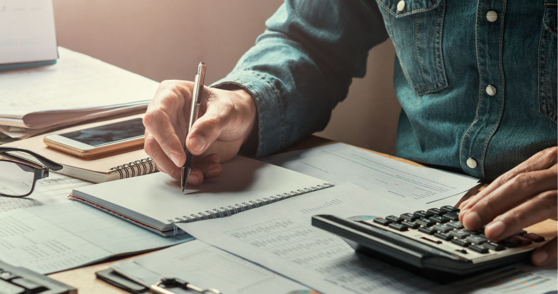 Man doing accounting work 